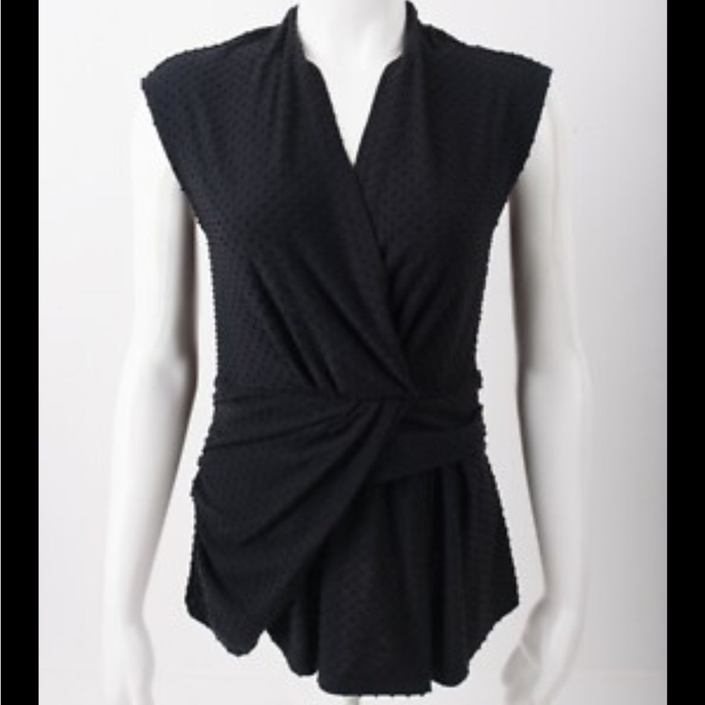 Deletta black Y2K Anthropologie Textured knit Blouse top sleeves sz S
